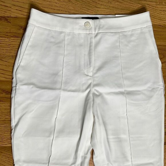 Express Stretchable Trousers Ankle High Rise Curvy White Women's Pants Size 8S N - Picture 3 of 16